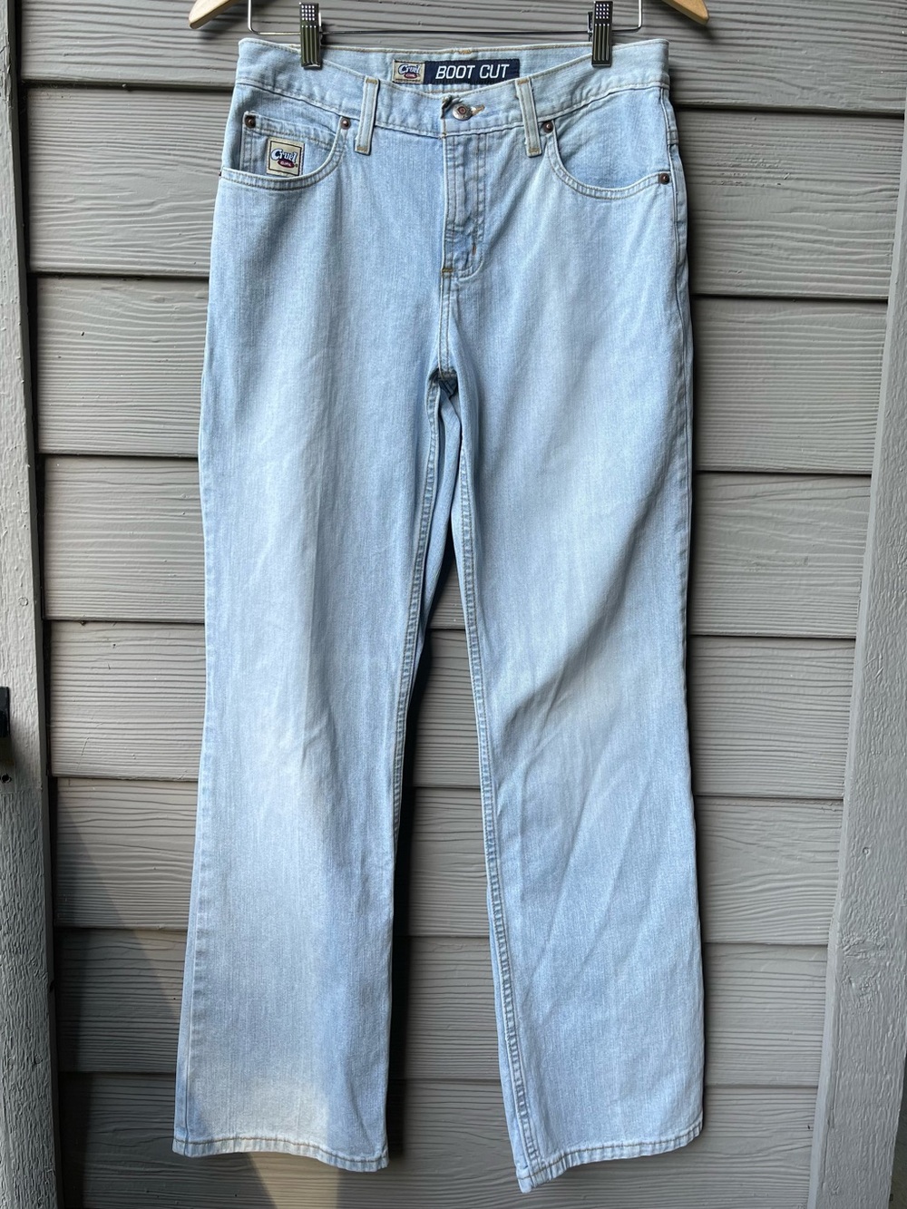 Vintage Cinch Boot Cut Jeans Light Wash Denim Western Cowboy 32x33